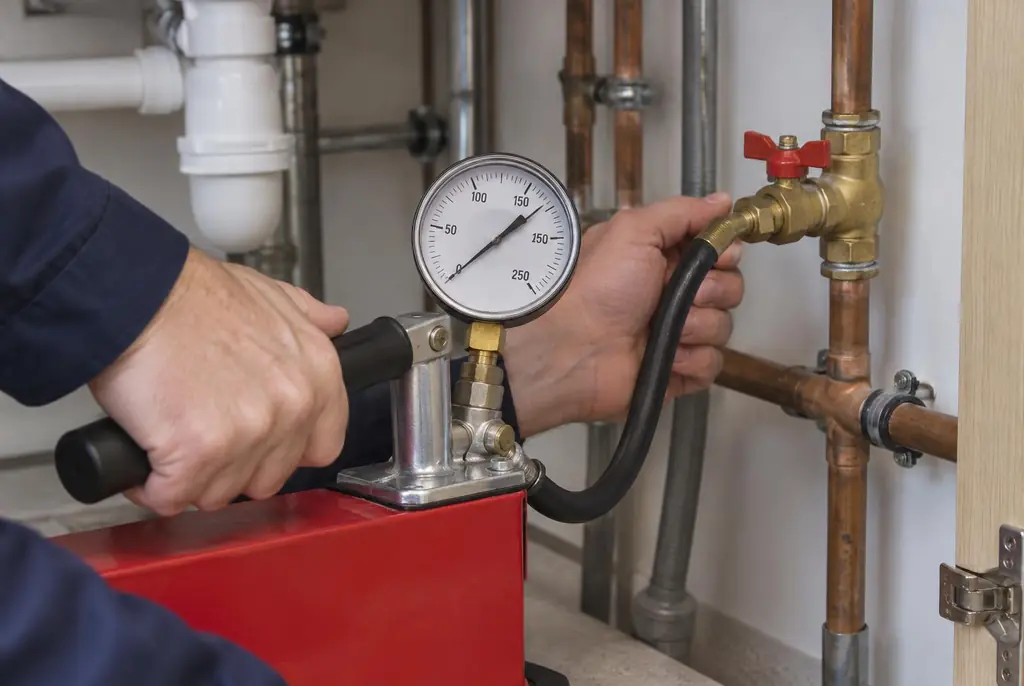 Lekdetectie Capelle aan den IJssel – druktest op een waterleiding met een manometer